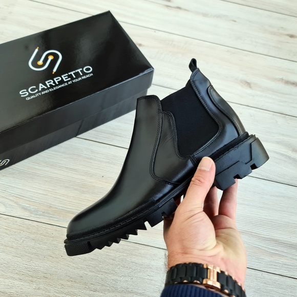 Gherardo Black Men's Genuine Leather Boots - Picture 2 of 4